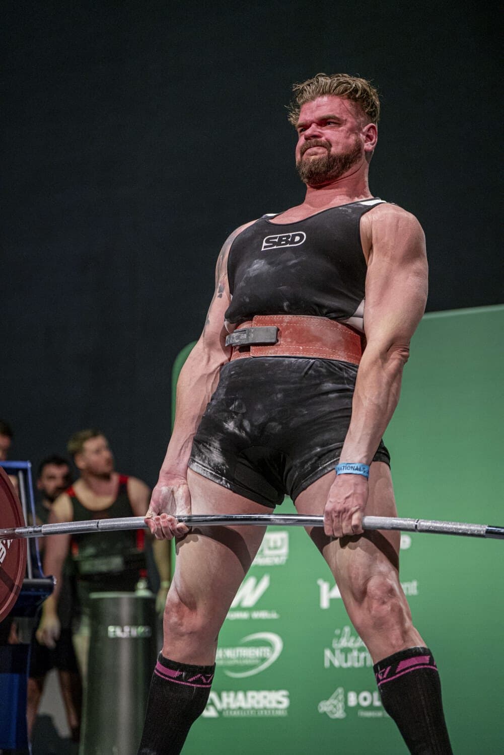 Chris at the top of a sumo deadlift at Nationals